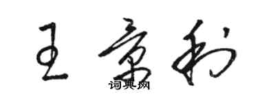 駱恆光王景利草書個性簽名怎么寫