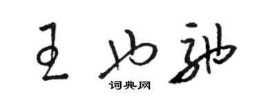 駱恆光王也弛草書個性簽名怎么寫