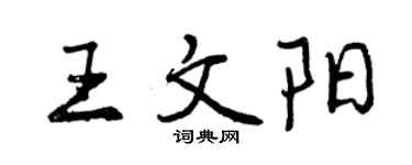 曾慶福王文陽行書個性簽名怎么寫