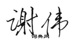 駱恆光謝偉行書個性簽名怎么寫