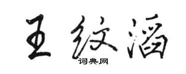 駱恆光王紋滔行書個性簽名怎么寫