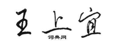 駱恆光王上宜行書個性簽名怎么寫