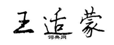 曾慶福王適蒙行書個性簽名怎么寫