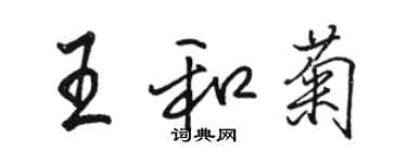 駱恆光王和菊行書個性簽名怎么寫