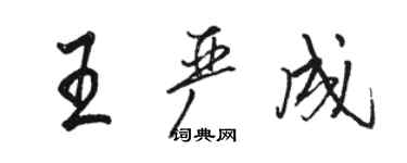 駱恆光王嚴成行書個性簽名怎么寫