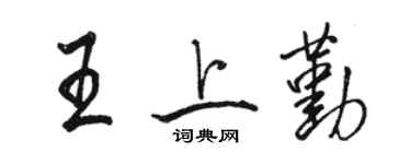 駱恆光王上勤行書個性簽名怎么寫
