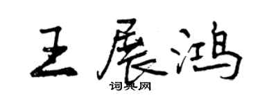 曾慶福王展鴻行書個性簽名怎么寫