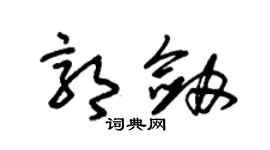 朱錫榮郭劍草書個性簽名怎么寫
