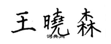 何伯昌王曉森楷書個性簽名怎么寫
