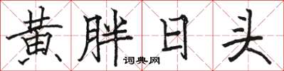 駱恆光黃胖日頭楷書怎么寫