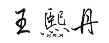 駱恆光王熙丹行書個性簽名怎么寫