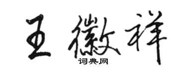 駱恆光王徽祥行書個性簽名怎么寫