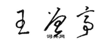 駱恆光王曾亭草書個性簽名怎么寫