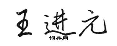 駱恆光王進元行書個性簽名怎么寫