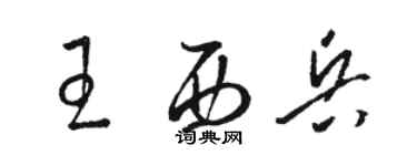 駱恆光王西兵草書個性簽名怎么寫