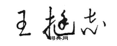 駱恆光王挺志草書個性簽名怎么寫