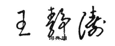 駱恆光王靜濤草書個性簽名怎么寫