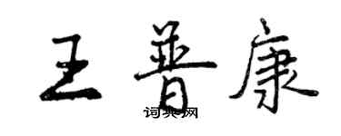 曾慶福王普康行書個性簽名怎么寫