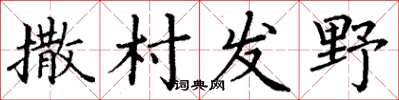 丁謙撒村發野楷書怎么寫