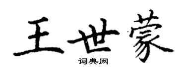 丁謙王世蒙楷書個性簽名怎么寫