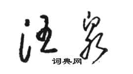 駱恆光汪泉草書個性簽名怎么寫