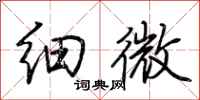 荊霄鵬細微行書怎么寫