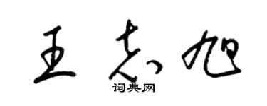 梁錦英王志旭草書個性簽名怎么寫