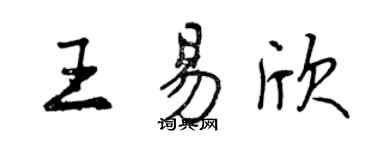 曾慶福王易欣行書個性簽名怎么寫