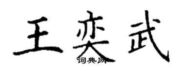 丁謙王奕武楷書個性簽名怎么寫