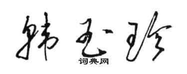 駱恆光韓玉珍草書個性簽名怎么寫