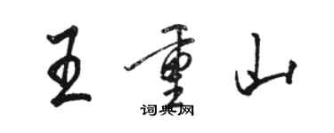 駱恆光王重山行書個性簽名怎么寫