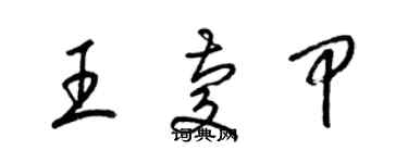 梁錦英王慶甲草書個性簽名怎么寫