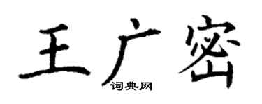 丁謙王廣密楷書個性簽名怎么寫