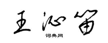 梁錦英王沁笛草書個性簽名怎么寫