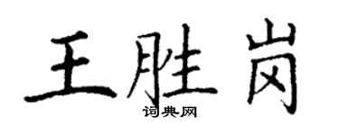 丁謙王勝崗楷書個性簽名怎么寫