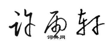 駱恆光許雨軒草書個性簽名怎么寫