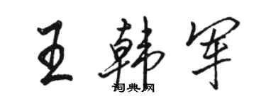 駱恆光王韓軍行書個性簽名怎么寫
