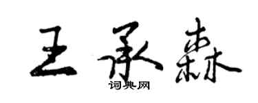 曾慶福王承森行書個性簽名怎么寫