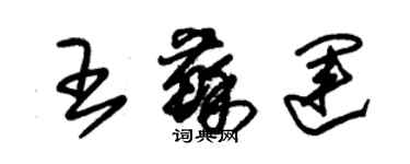 朱錫榮王蘇運草書個性簽名怎么寫