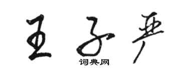 駱恆光王子嚴行書個性簽名怎么寫