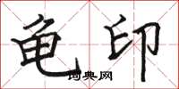 駱恆光龜印楷書怎么寫
