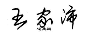 朱錫榮王家沛草書個性簽名怎么寫