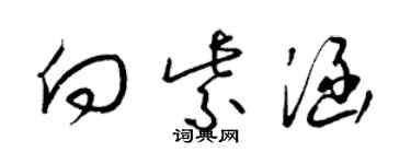 梁錦英向紫涵草書個性簽名怎么寫