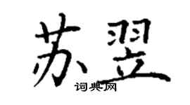 丁謙蘇翌楷書個性簽名怎么寫