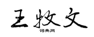 曾慶福王牧文行書個性簽名怎么寫