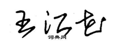 朱錫榮王江花草書個性簽名怎么寫