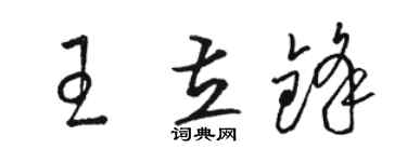 駱恆光王立鋒草書個性簽名怎么寫