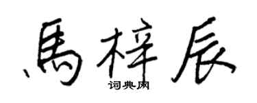 王正良馬梓辰行書個性簽名怎么寫