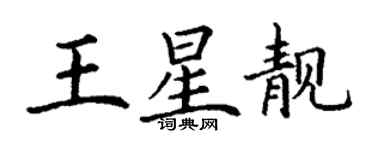 丁謙王星靚楷書個性簽名怎么寫