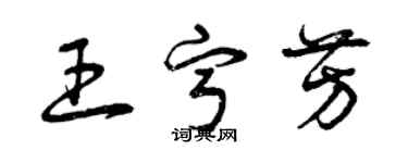 曾慶福王寧芳草書個性簽名怎么寫